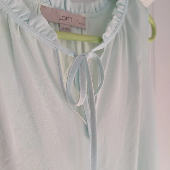 LOFT Soft Blue Ruffled Blouse - Picture 3 of 3